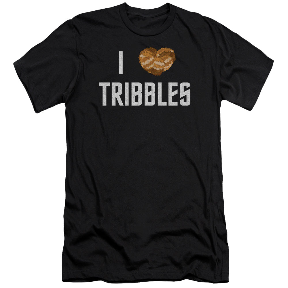 Star Trek - I Heart Tribbles-premuim Canvas Adult Slim Fit 30/1 - Black