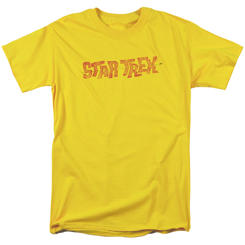 Star Trek - Distressed Comic Logo - Short Sleeve Adult 18/1 - Yellow T-shirt