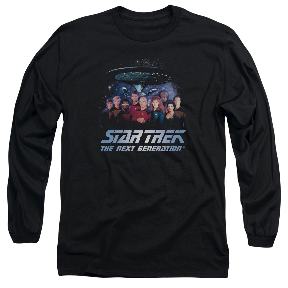 Star Trek - Space Group - Long Sleeve Adult 18/1 - Black T-shirt