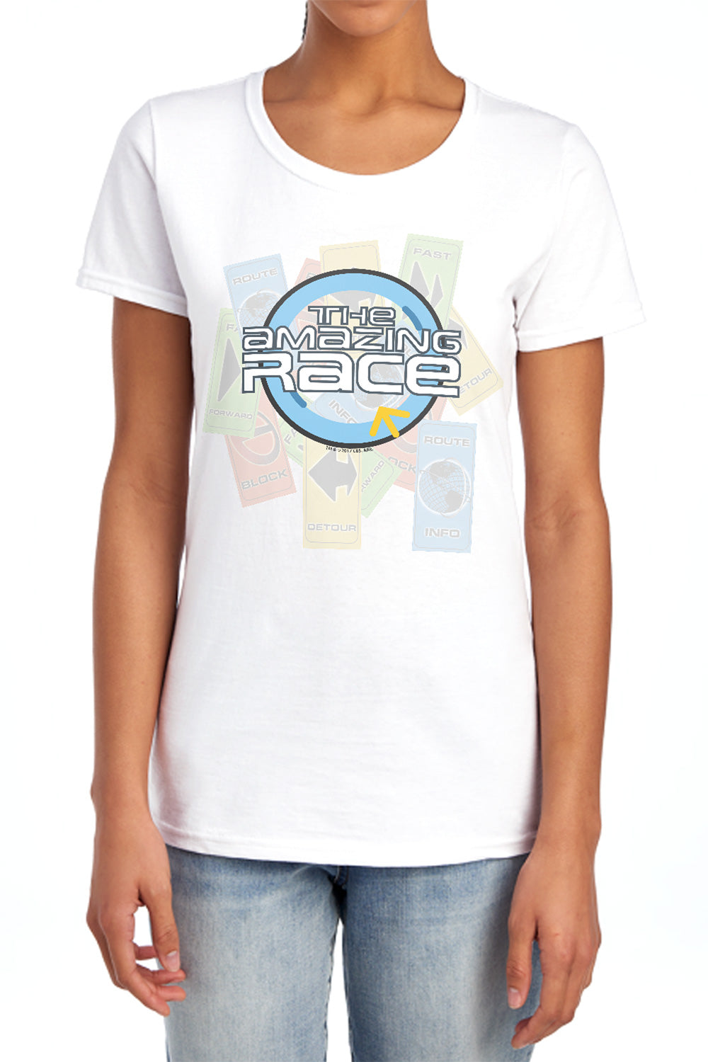 Amazing Race - The Race - Short Sleeve Womens Tee - White T-shirt