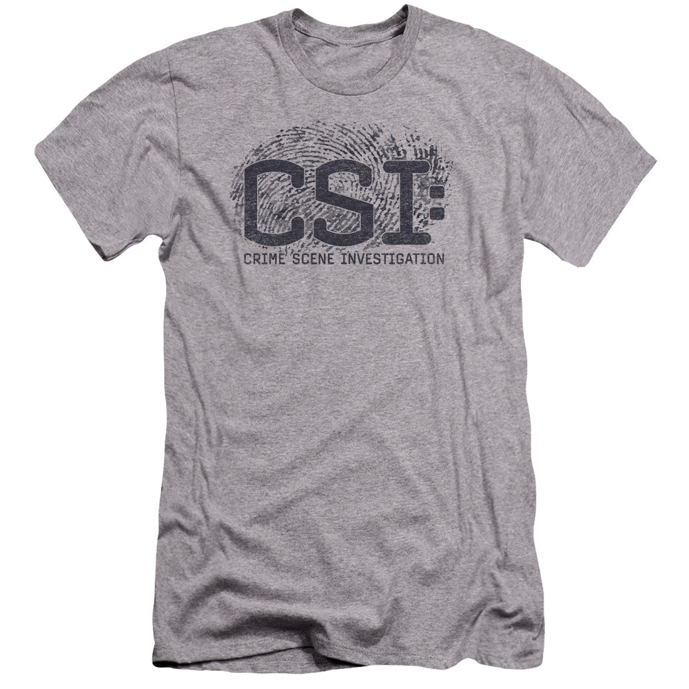 Csi - Distressed Logo-premuim Canvas Adult Slim Fit 30/1 - Athletic Heather