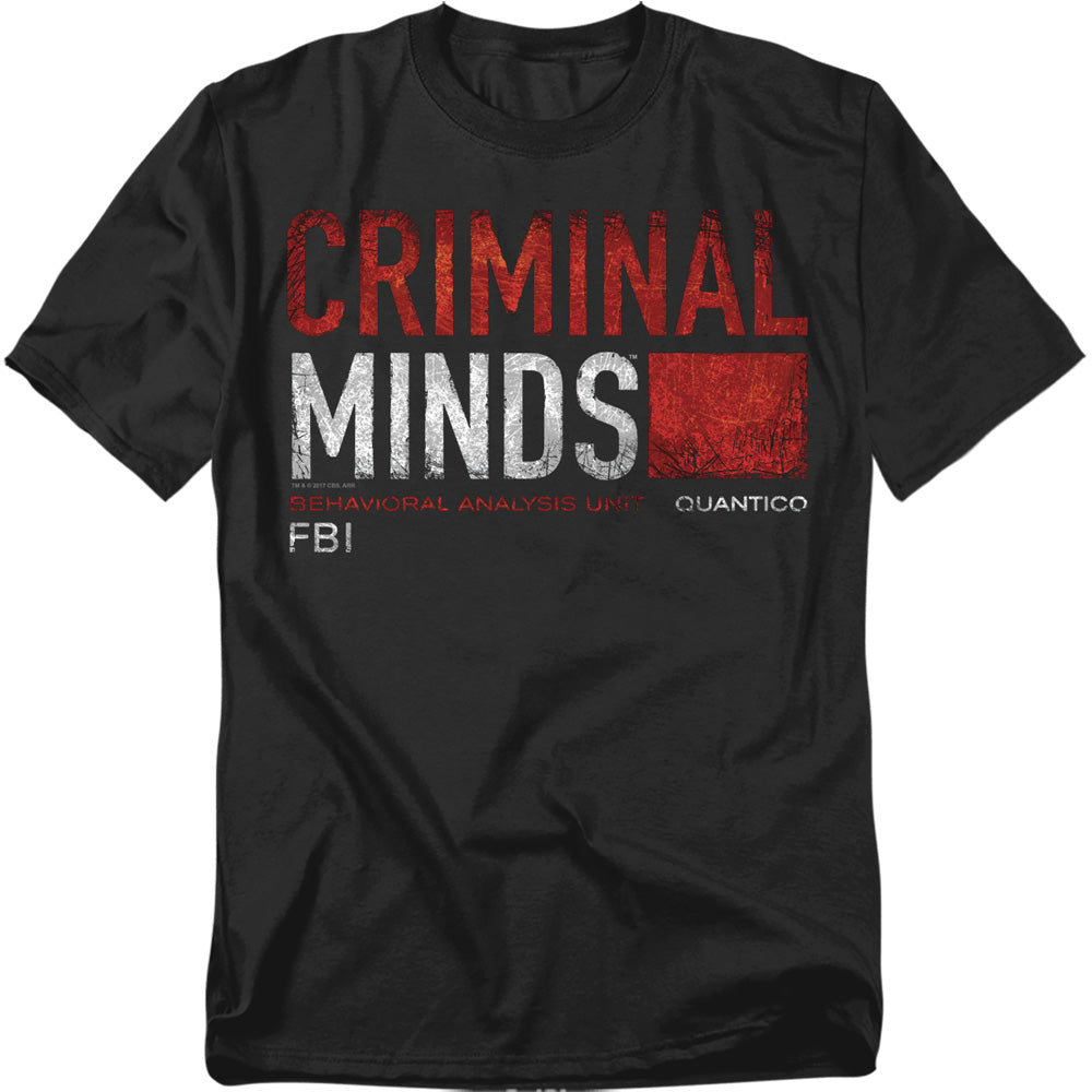 Criminal Minds - Title Card - Short Sleeve Adult 18/1 - Black T-shirt