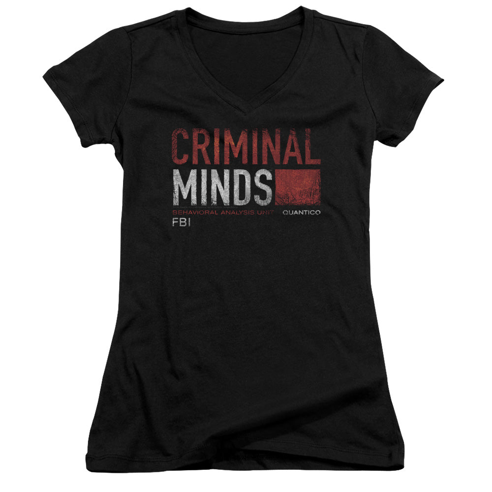 Criminal Minds - Title Card - Junior V-neck - Black