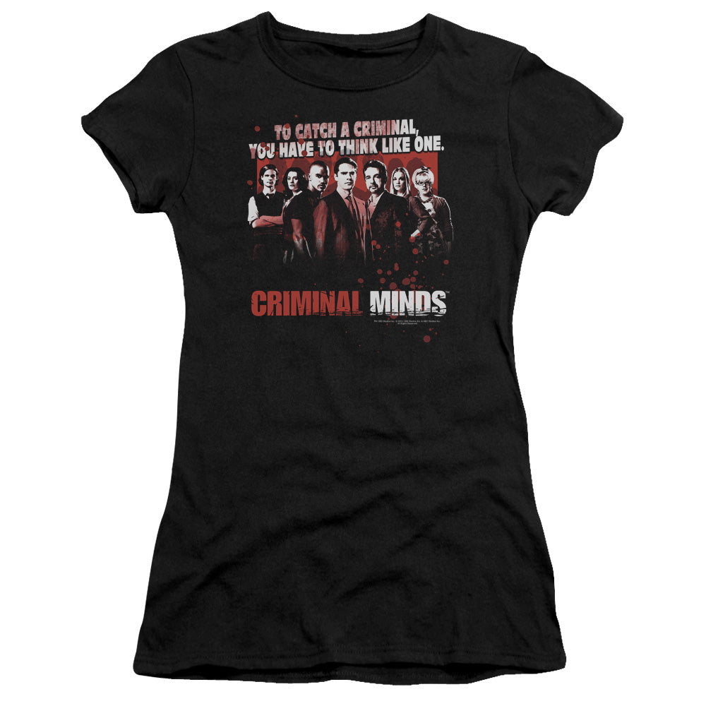 Criminal Minds - Think Like One - Short Sleeve Junior Sheer - Black T-shirt