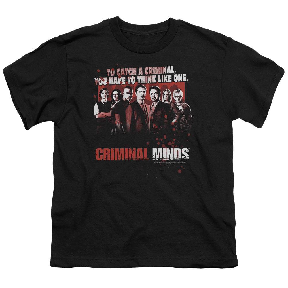 Criminal Minds - Think Like One - Short Sleeve Youth 18/1 - Black T-shirt