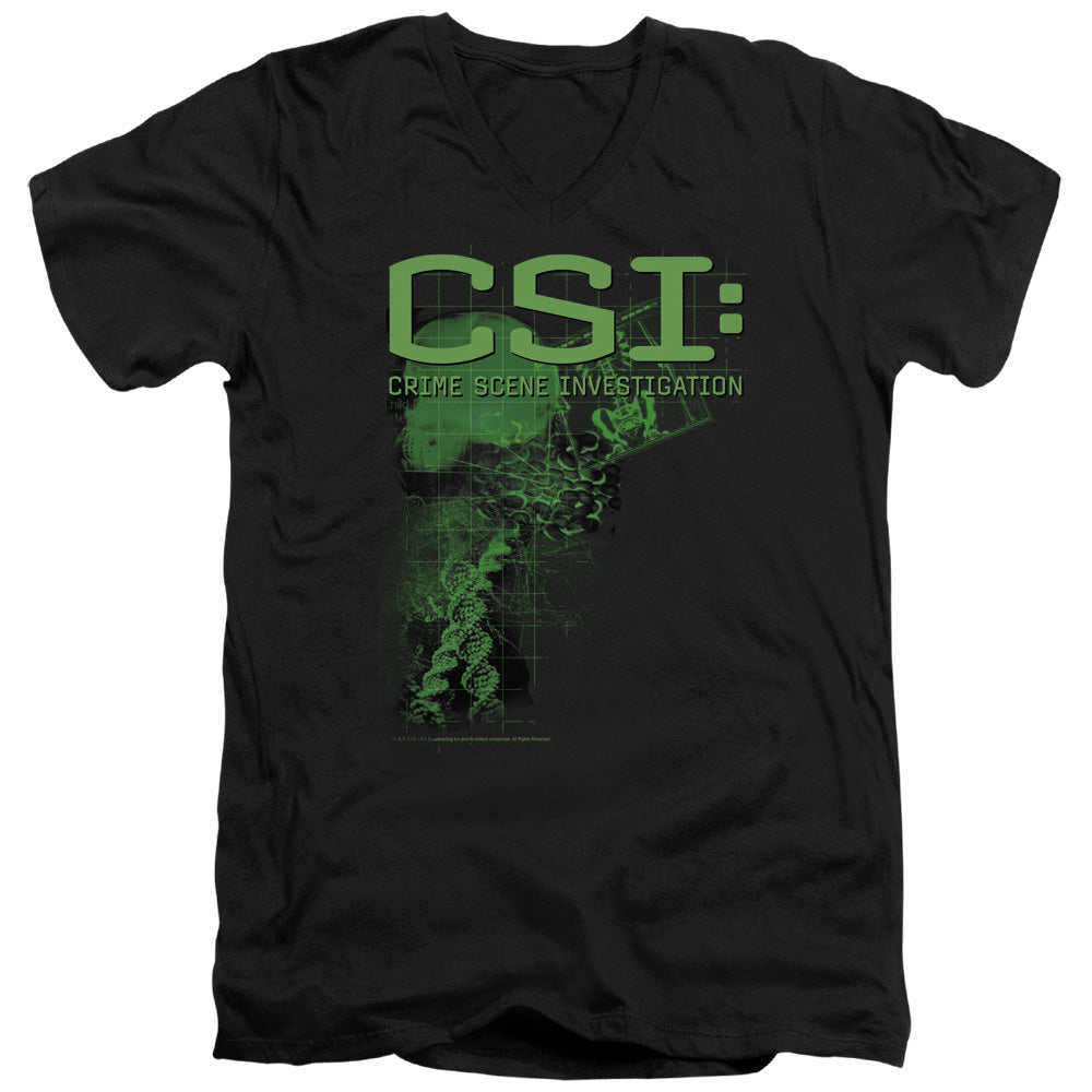 Csi - Evidence - Short Sleeve Adult V-neck - Black T-shirt