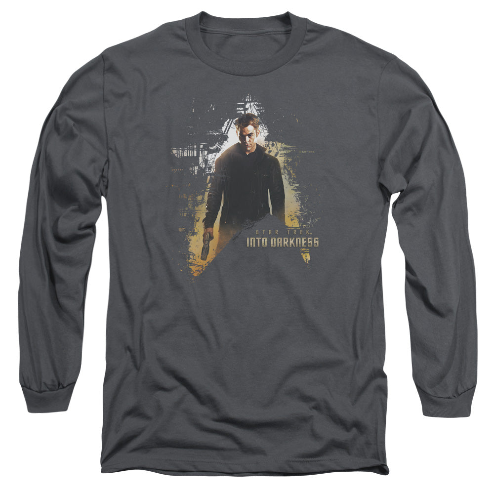 Star Trek - Dark Hero - Long Sleeve Adult 18/1 - Charcoal T-shirt