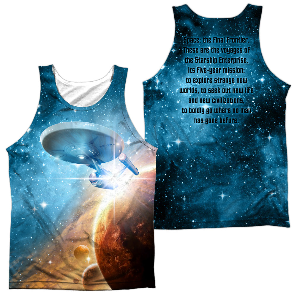 Star Trek - Final Frontier - Adult 100% Poly Tank Top - White