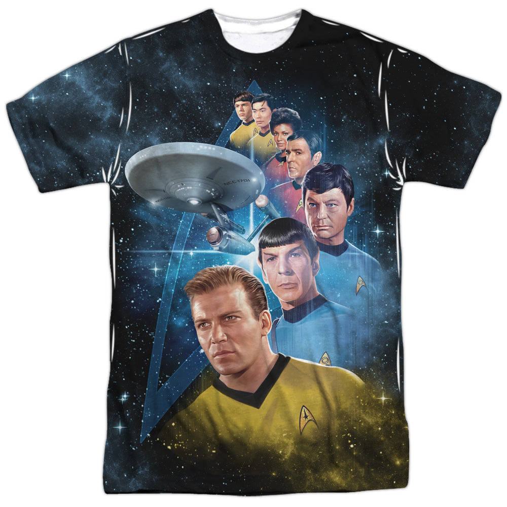 Star Trek - Among The Stars - Short Sleeve Adult 100% Poly Crew - White T-shirt