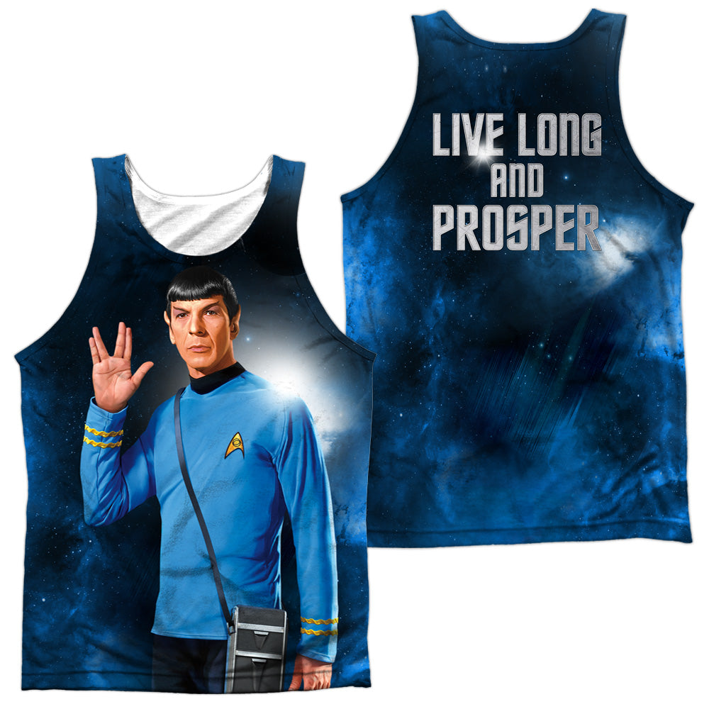 Star Trek - Live Long - Adult 100% Poly Tank Top - White