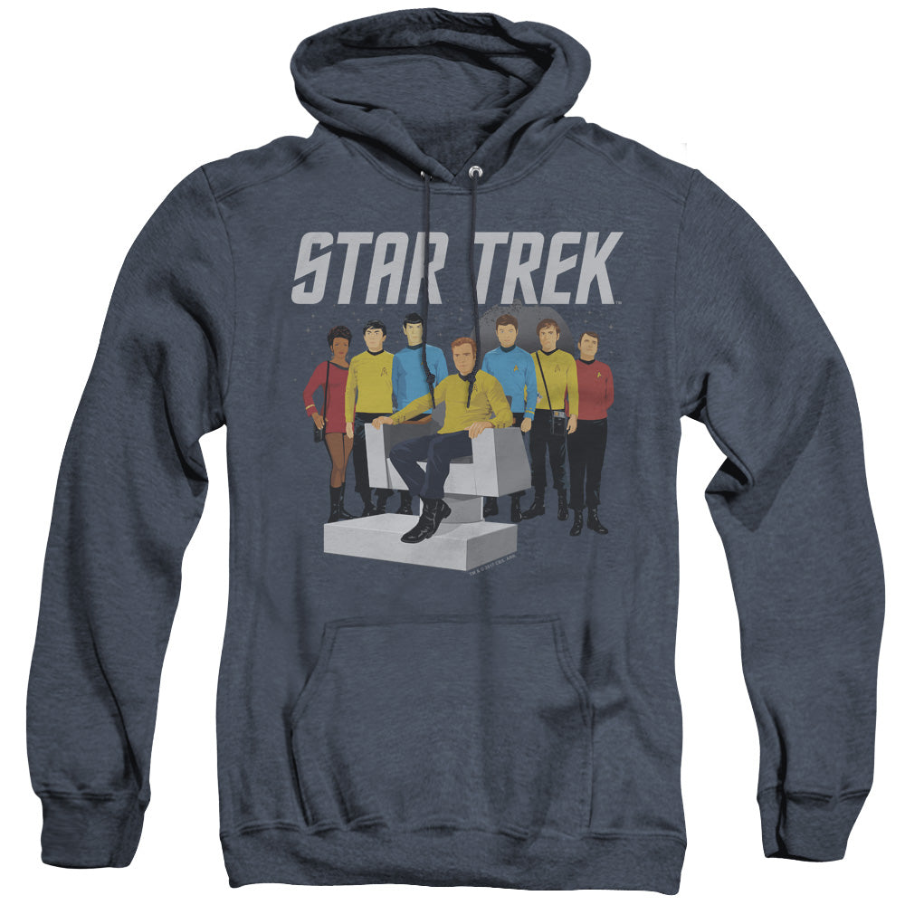 Star Trek - Vector Crew - Adult Heather Hoodie - Navy