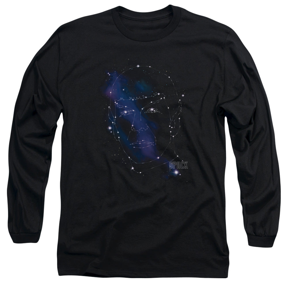 Star Trek - Spock Constellations - Long Sleeve Adult 18/1 - Black T-shirt