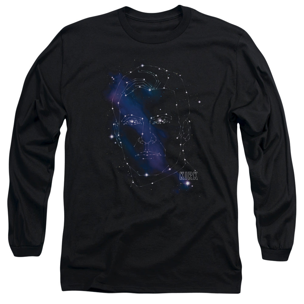Star Trek - Kirk Constellations - Long Sleeve Adult 18/1 - Black T-shirt