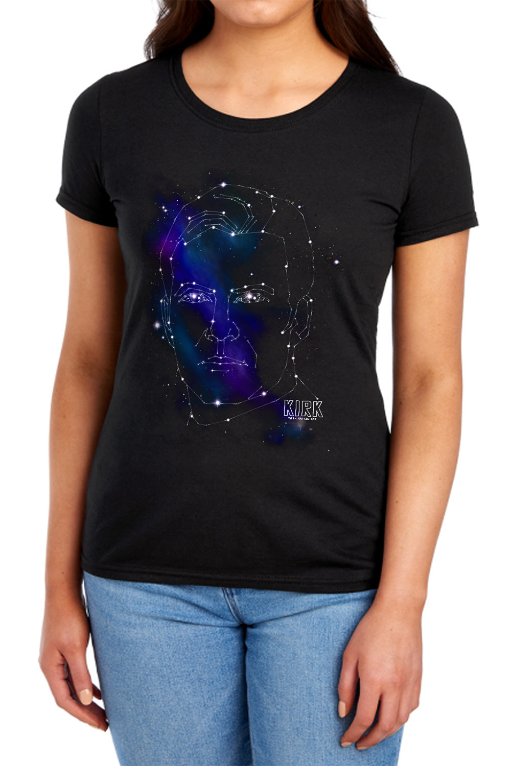 Star Trek - Kirk Constellations - Short Sleeve Womens Tee - Black T-shirt