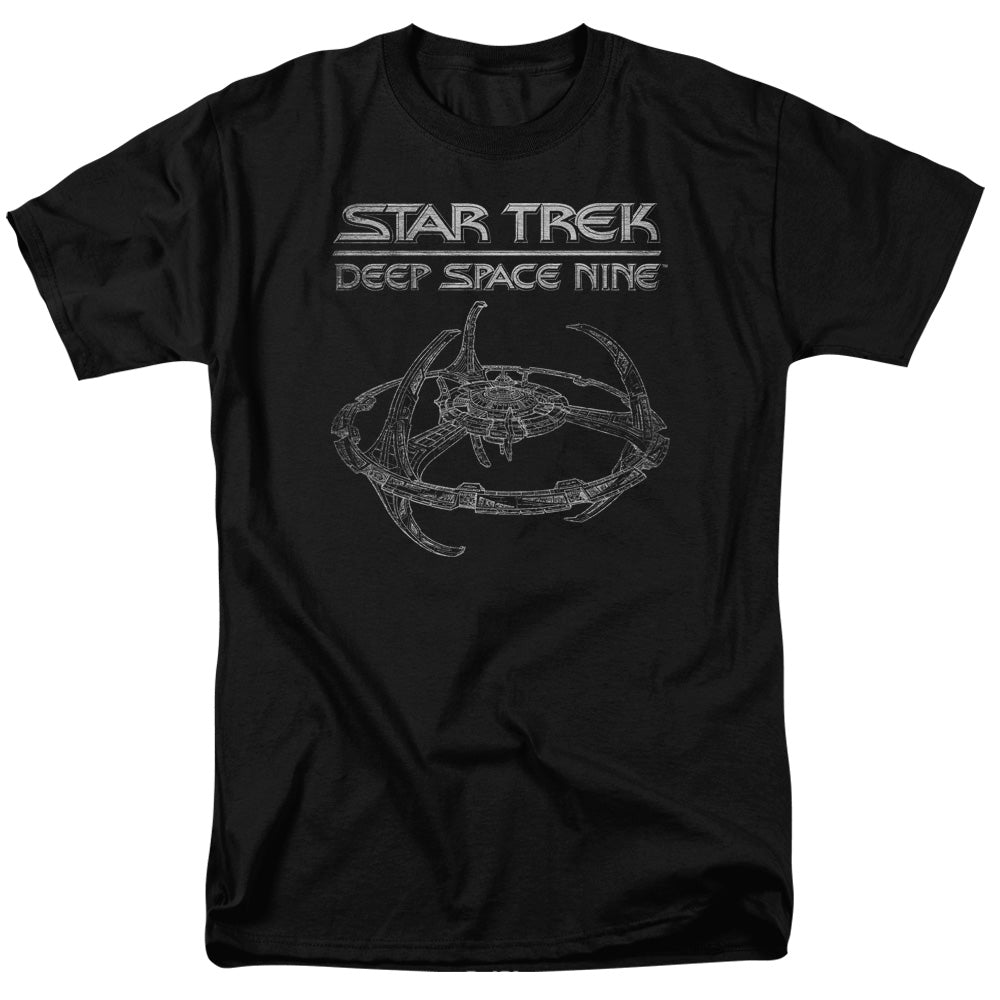 Star Trek - Ds9 Station - Short Sleeve Adult 18/1 - Black T-shirt