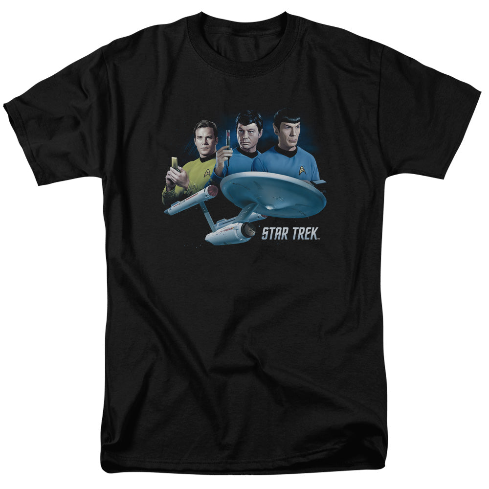 Star Trek - Main Three - Short Sleeve Adult 18/1 - Black T-shirt