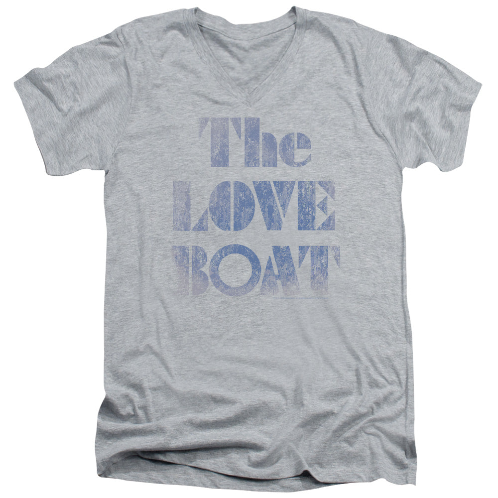Love Boat - Distressed - Short Sleeve Adult V-neck - Athletic Heather T-shirt