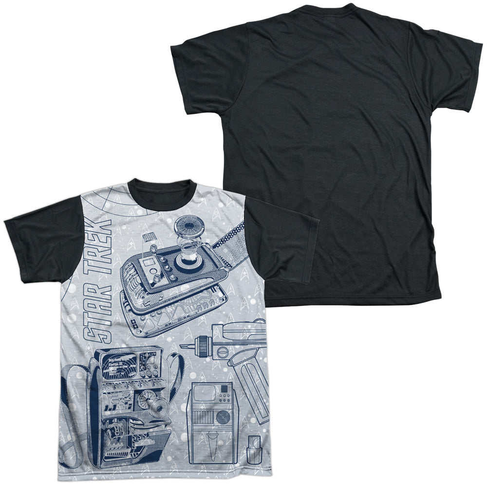 Star Trek - Gadgets - Short Sleeve Adult White Front Black Back - White T-shirt