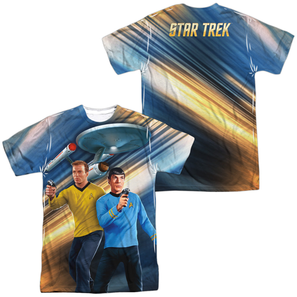 Star Trek - Phasers Down (Front/back Print) - Short Sleeve Adult Poly Crew - White T-shirt