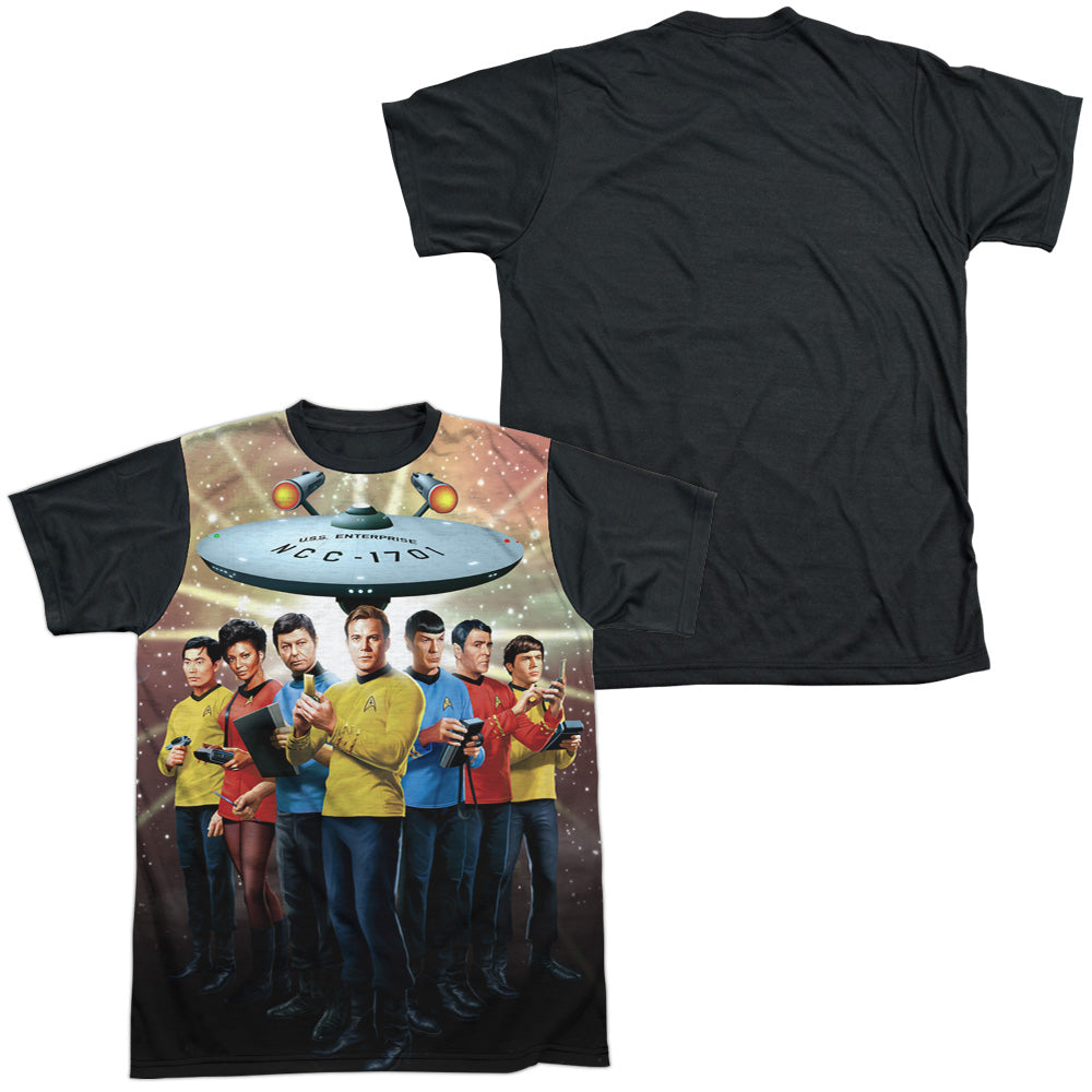 Star Trek - Original Crew - Short Sleeve Adult White Front Black Back - White T-shirt