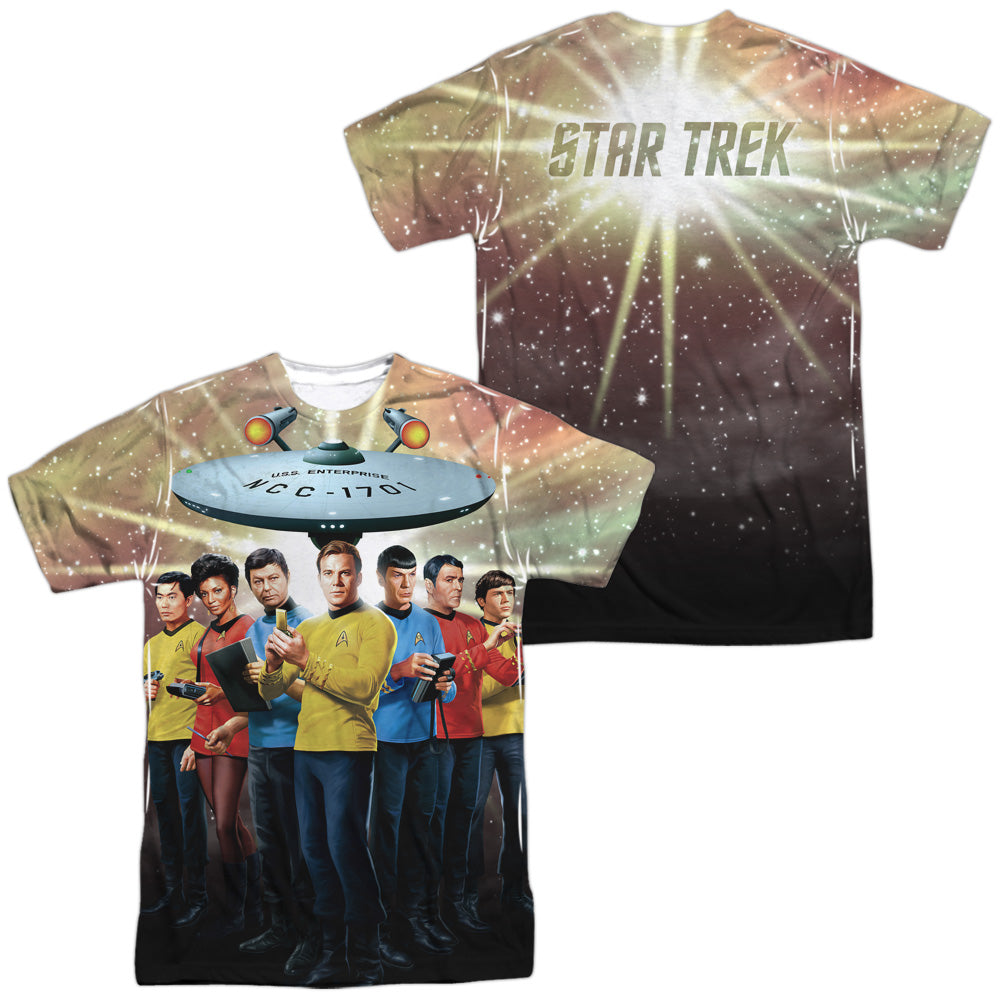 Star Trek - Original Crew (Front/back Print) - Short Sleeve Adult Poly Crew - White T-shirt