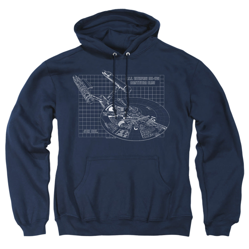Star Trek - Enterprise Prints - Adult Pull-over Hoodie - Navy