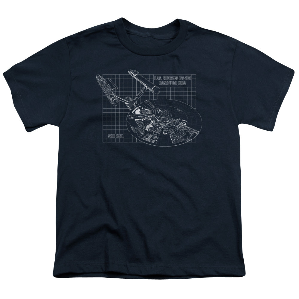 Star Trek - Enterprise Prints - Short Sleeve Youth 18/1 - Navy T-shirt