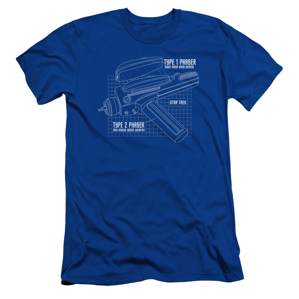 Star Trek - Phaser Plans - Short Sleeve Adult 30/1 - Royal Blue T-shirt