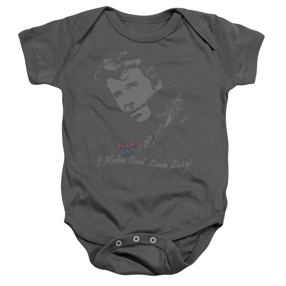 Happy Days - Cool Fonz - Infant Snapsuit - Charcoal