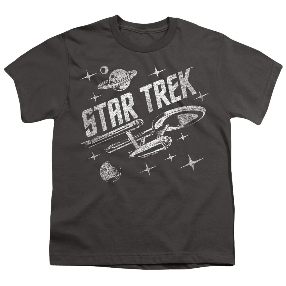 Star Trek - Through Space - Short Sleeve Youth 18/1 - Charcoal T-shirt