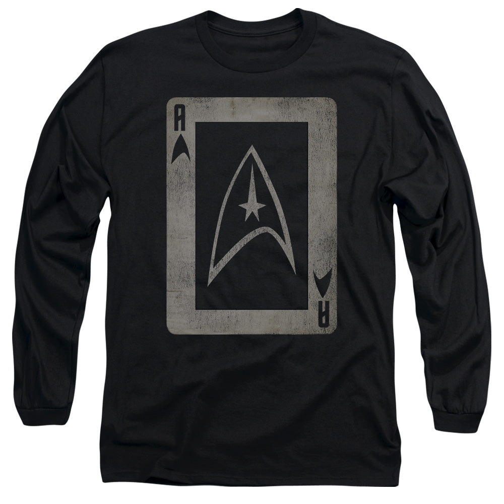 Star Trek - Tos Ace - Long Sleeve Adult 18/1 - Black T-shirt