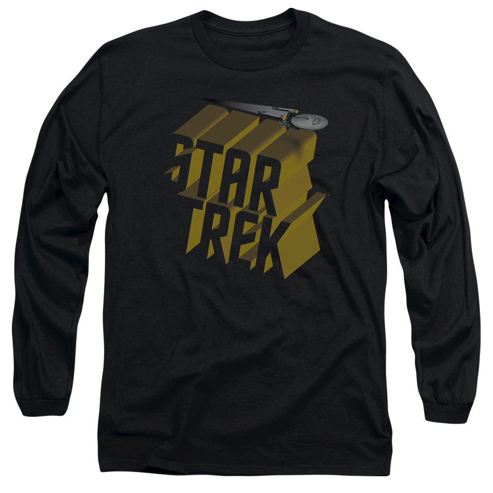 Star Trek - 3d Logo - Long Sleeve Adult 18/1 - Black T-shirt