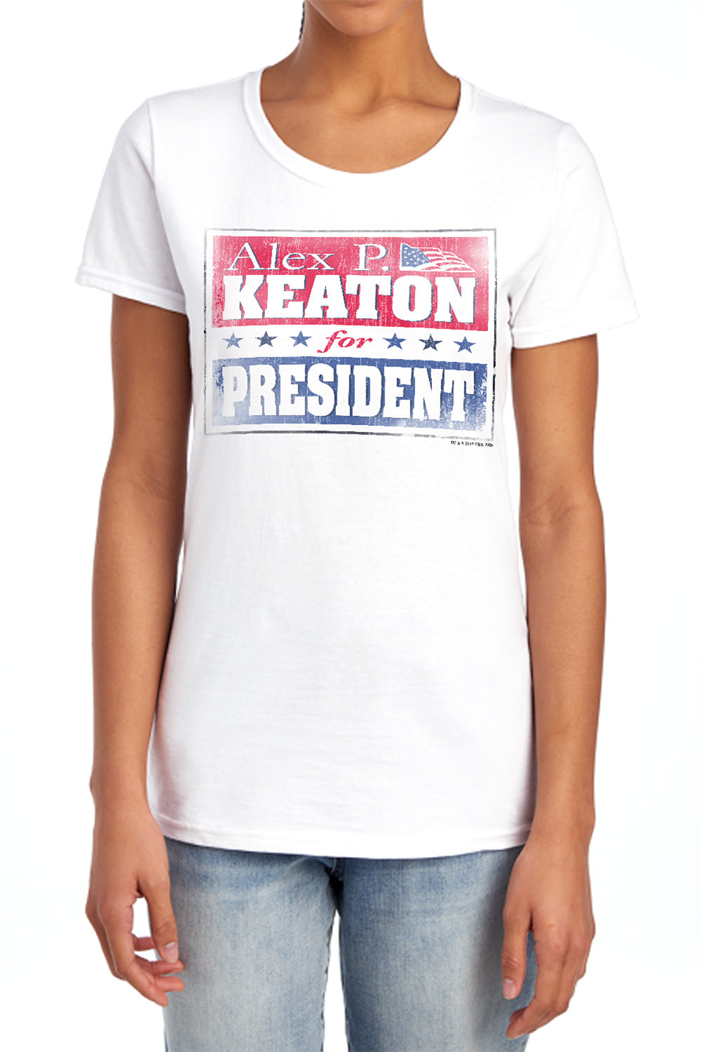 Family Ties - Alex For President - Short Sleeve Womens Tee - White T-shirt