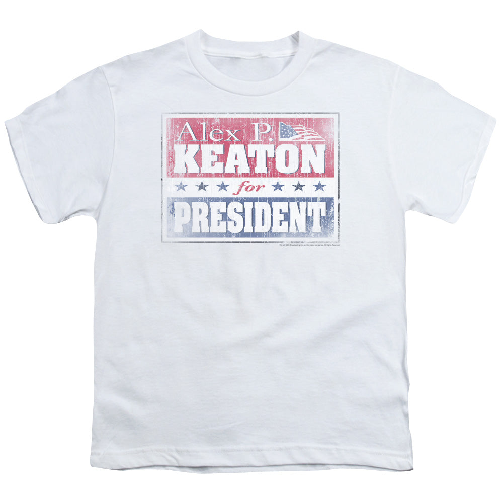 Family Ties - Alex For President - Short Sleeve Youth 18/1 - White T-shirt