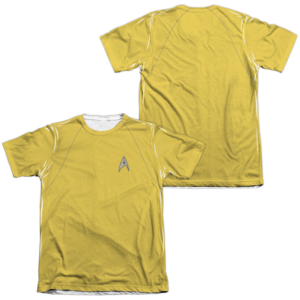 Star Trek - Tos Command Uniform (Front/back Print) - Adult Poly/cotton Short Sleeve Tee - White T-shirt