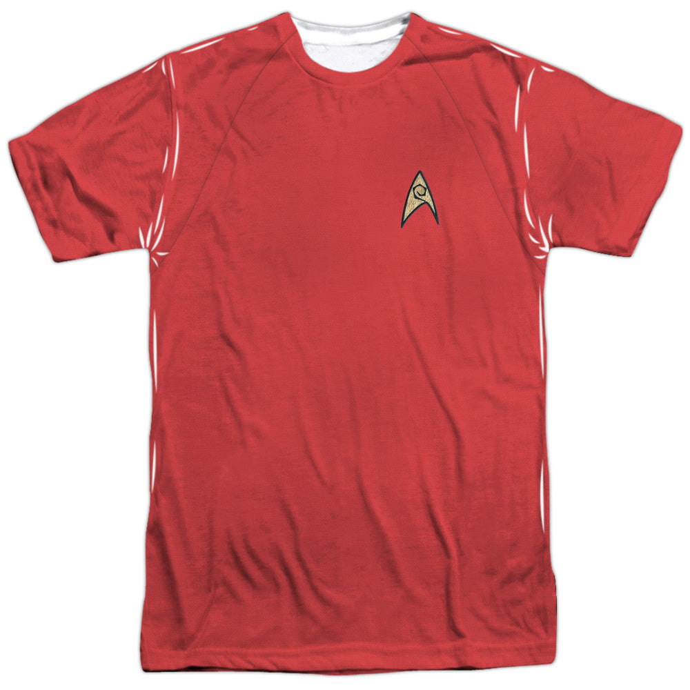 Star Trek - Tos Red Shirt - Short Sleeve Adult Poly Crew - White T-shirt