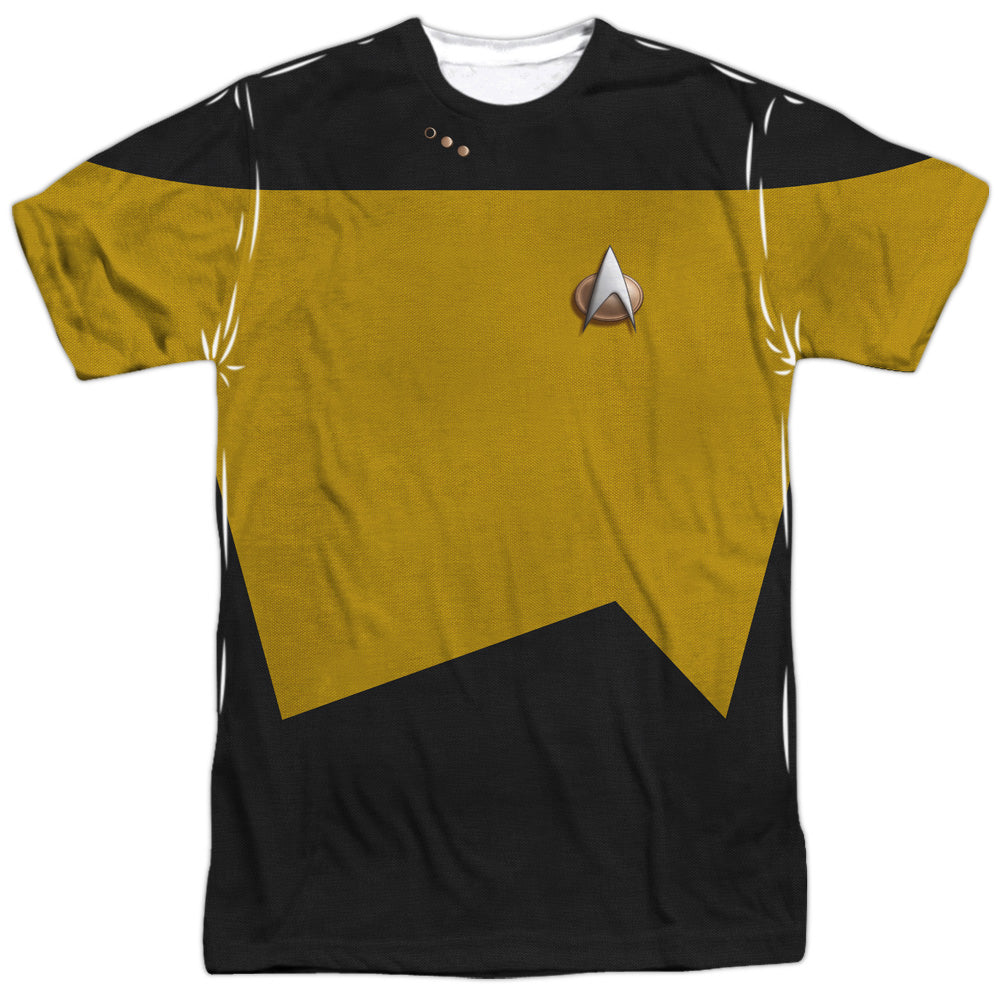 Star Trek - Tng Engineering Uniform - Short Sleeve Adult Poly Crew - White T-shirt