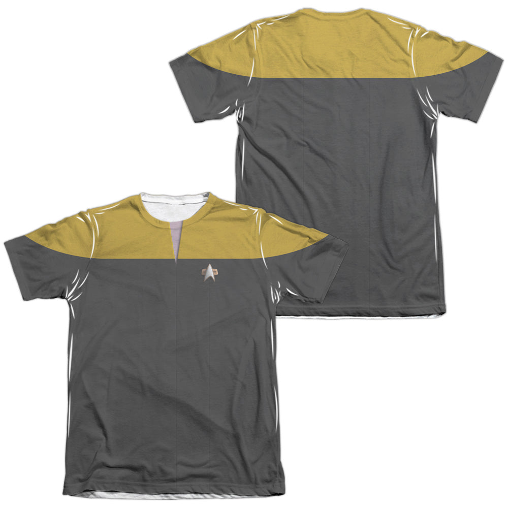 Star Trek - Voyager Engineering Uniform (Front/back Print) - Adult Poly/cotton Short Sleeve Tee - White T-shirt