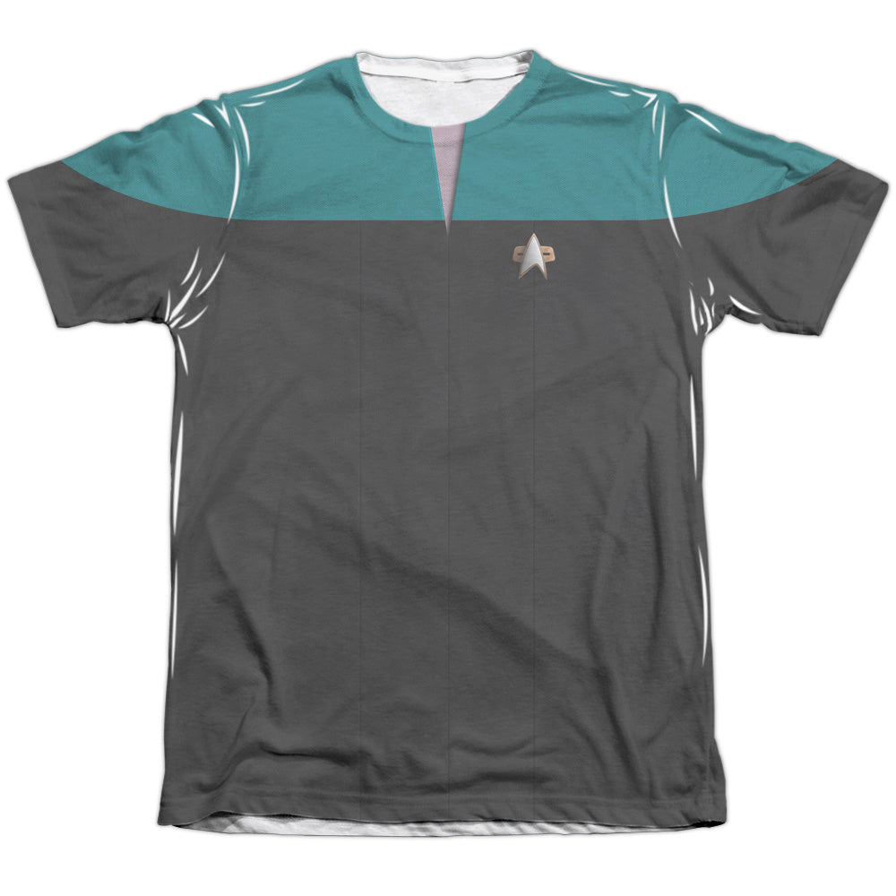 Star Trek - Voyager Science Uniform - Adult Poly/cotton Short Sleeve Tee - White T-shirt