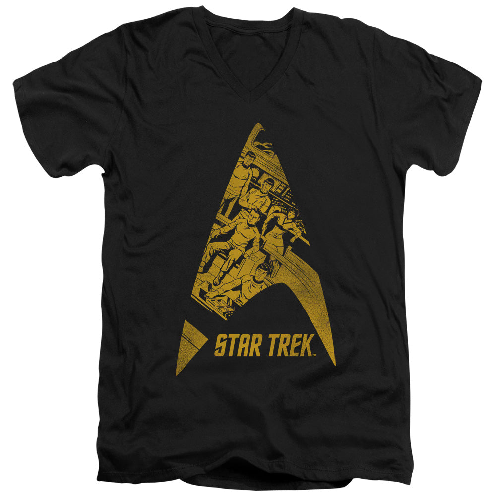 Star Trek - Delta Crew - Short Sleeve Adult V-neck 30/1 - Black T-shirt