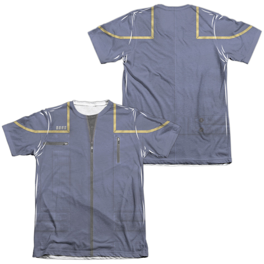 Star Trek - Enterprise Command Uniform (Front/back Print) - Adult Poly/cotton Short Sleeve Tee - White T-shirt