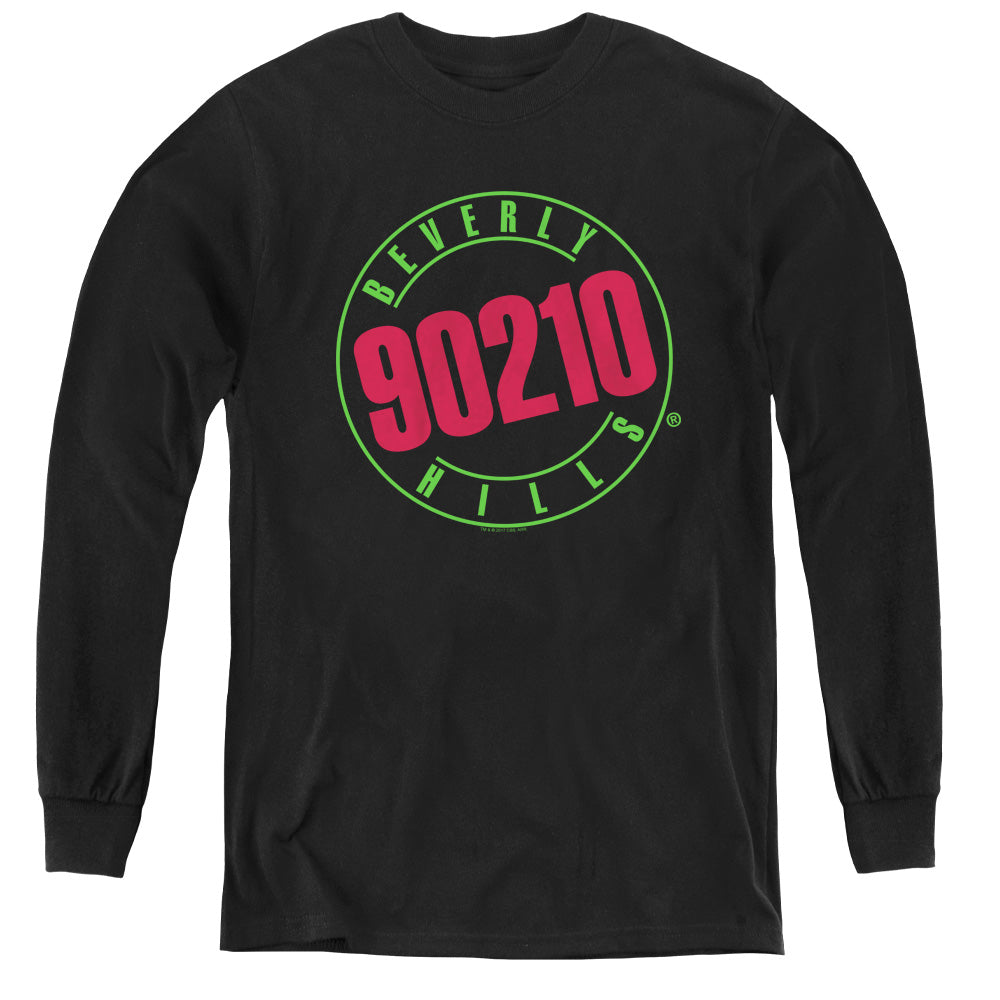 90210 - Neon - Youth Long Sleeve Tee - Black