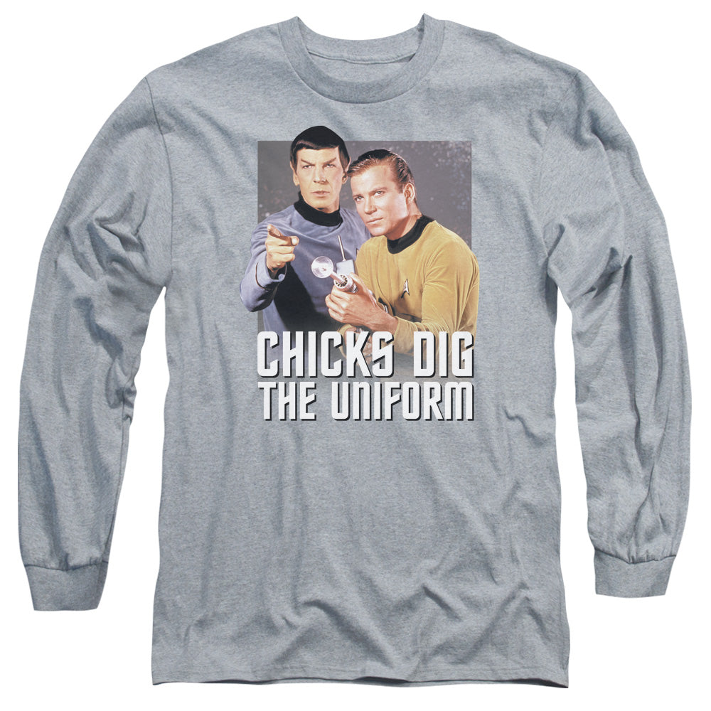 Star Trek - Chicks Dig - Long Sleeve Adult 18/1 - Athletic Heather T-shirt