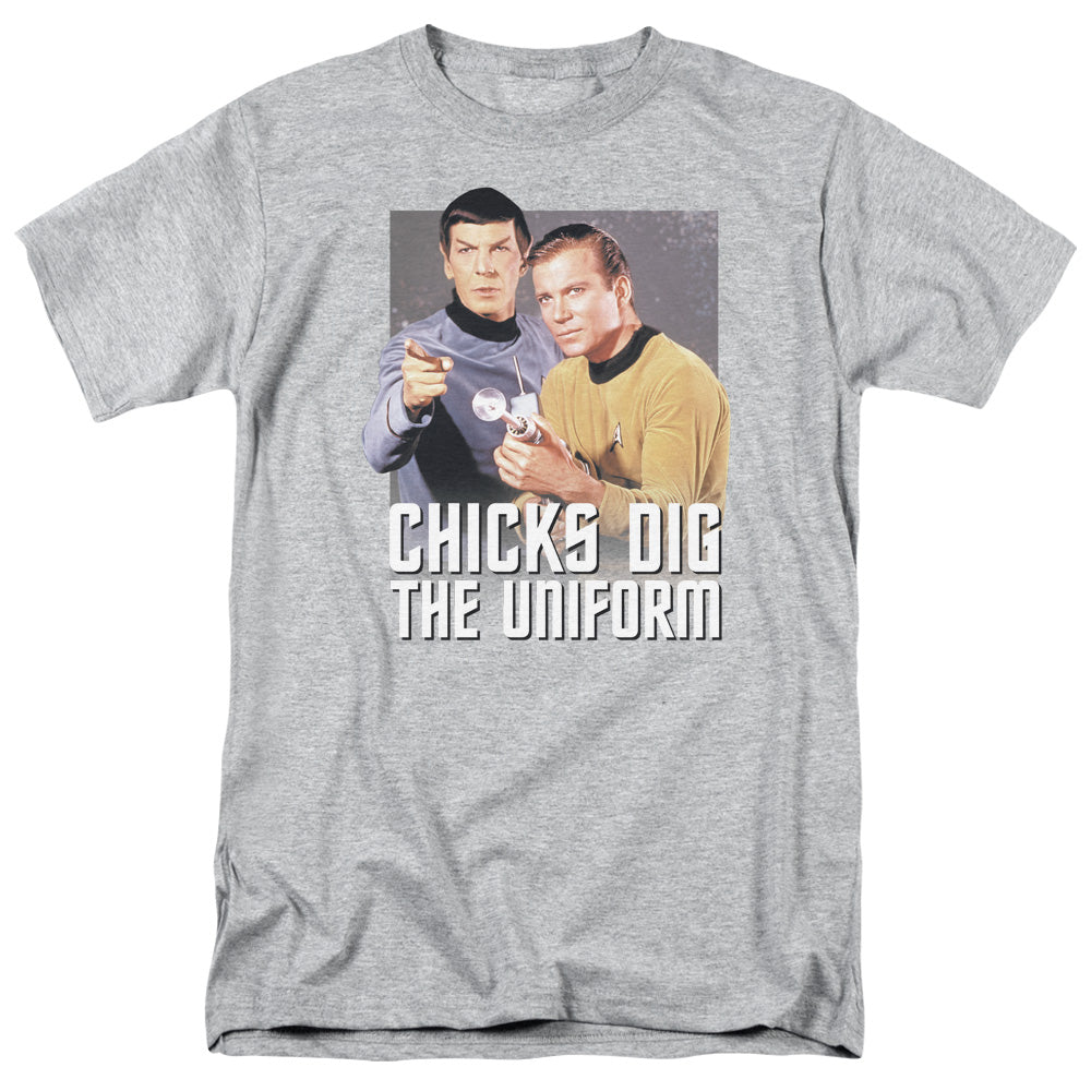 Star Trek - Chicks Dig - Short Sleeve Adult 18/1 - Athletic Heather T-shirt