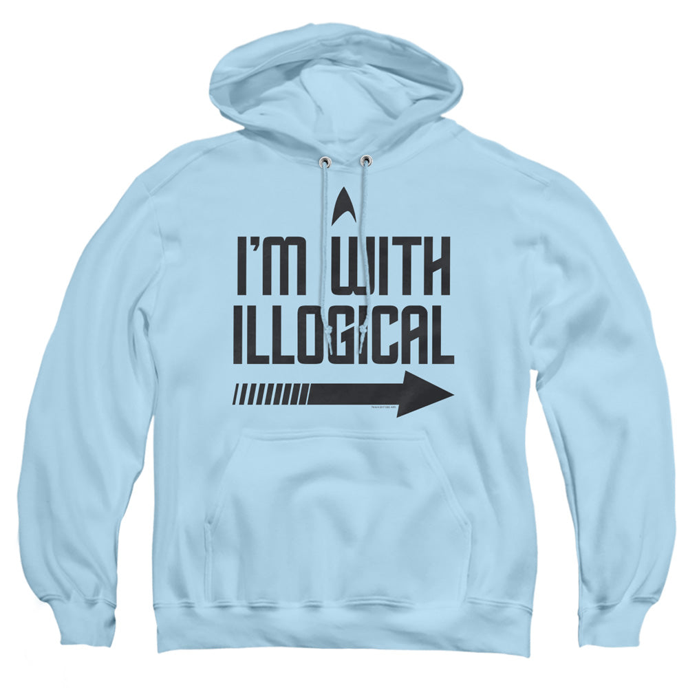 Star Trek - With Illogical - Adult Pull-over Hoodie - Light Blue