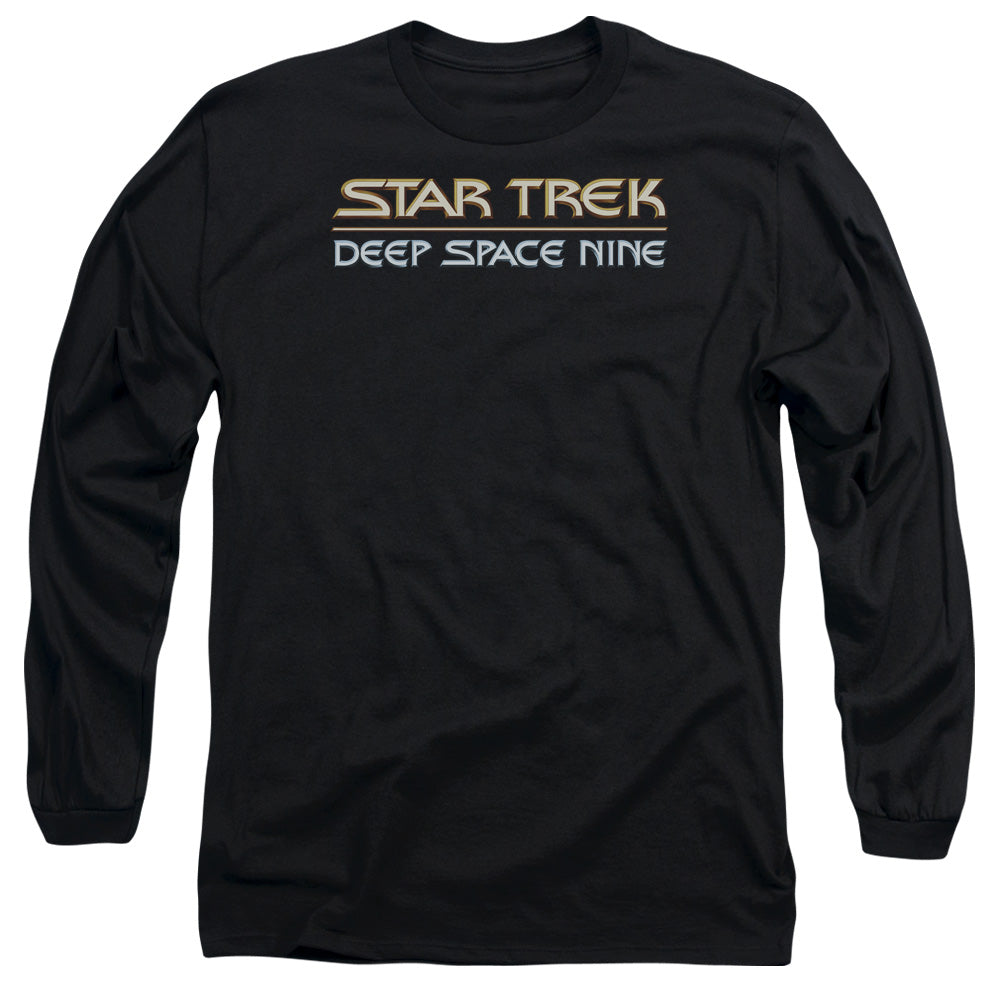Star Trek - Deep Space Nine Logo - Long Sleeve Adult 18/1 - Black T-shirt