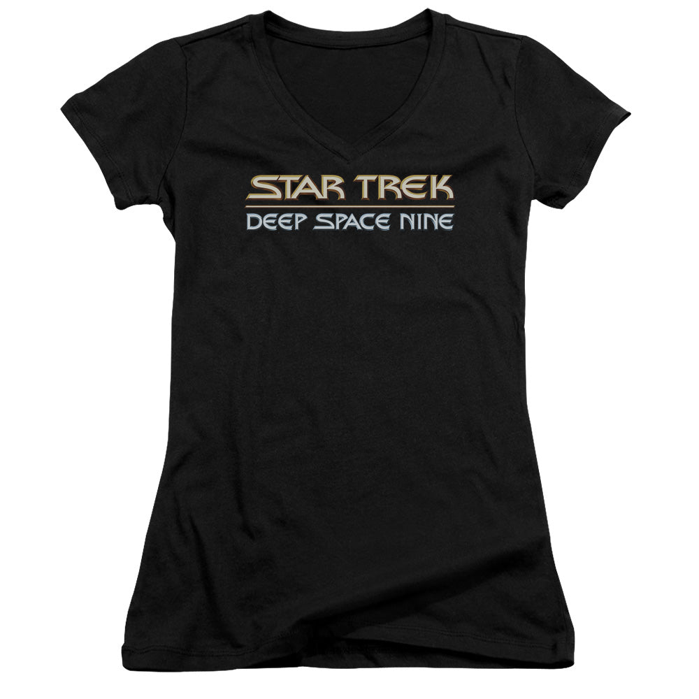 Star Trek - Deep Space Nine Logo - Junior V-neck - Black