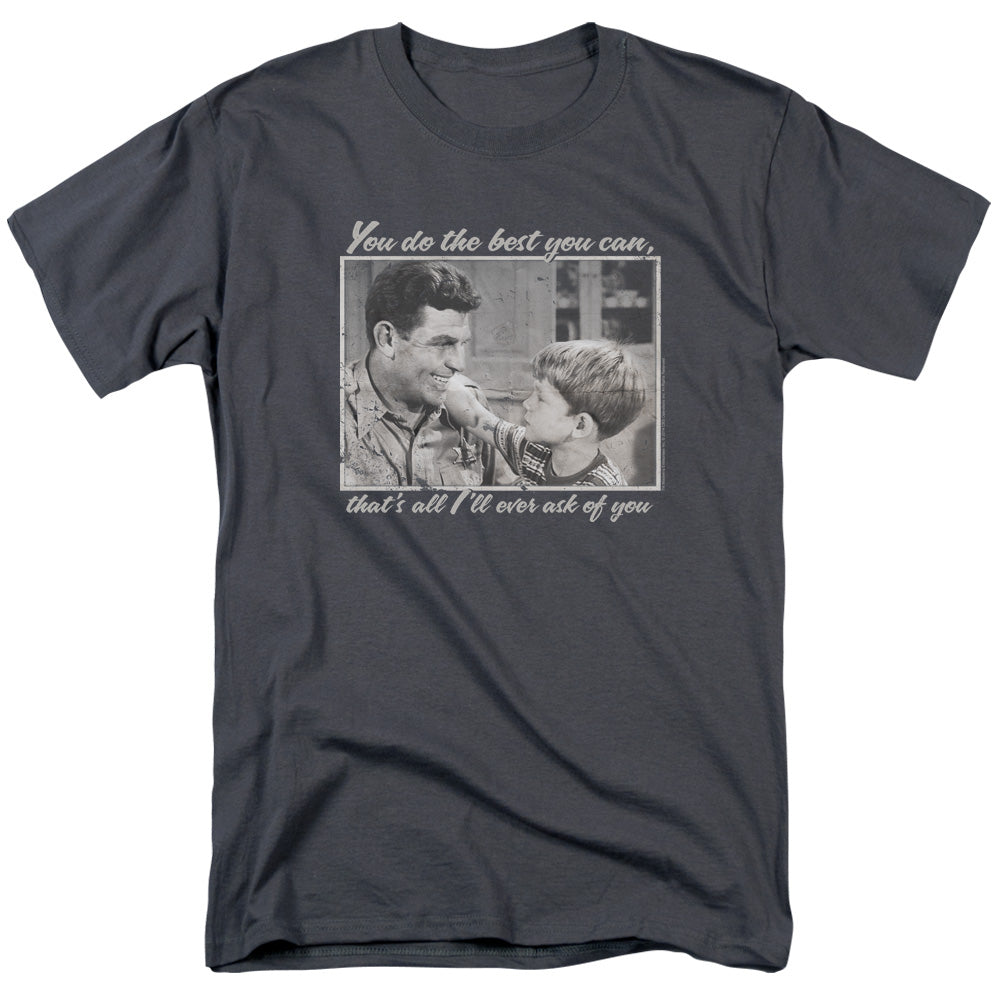 Andy Griffith - Wise Words - Short Sleeve Adult 18/1 - Charcoal T-shirt