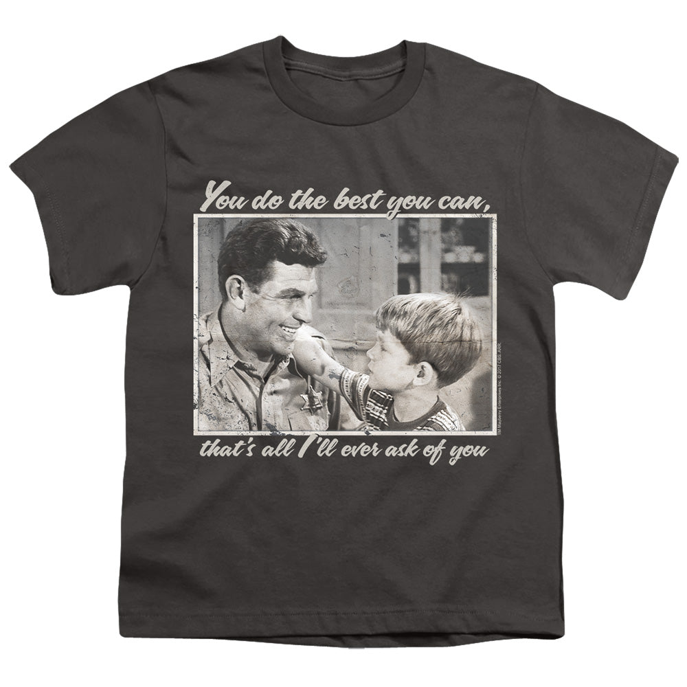 Andy Griffith - Wise Words - Short Sleeve Youth 18/1 - Charcoal T-shirt
