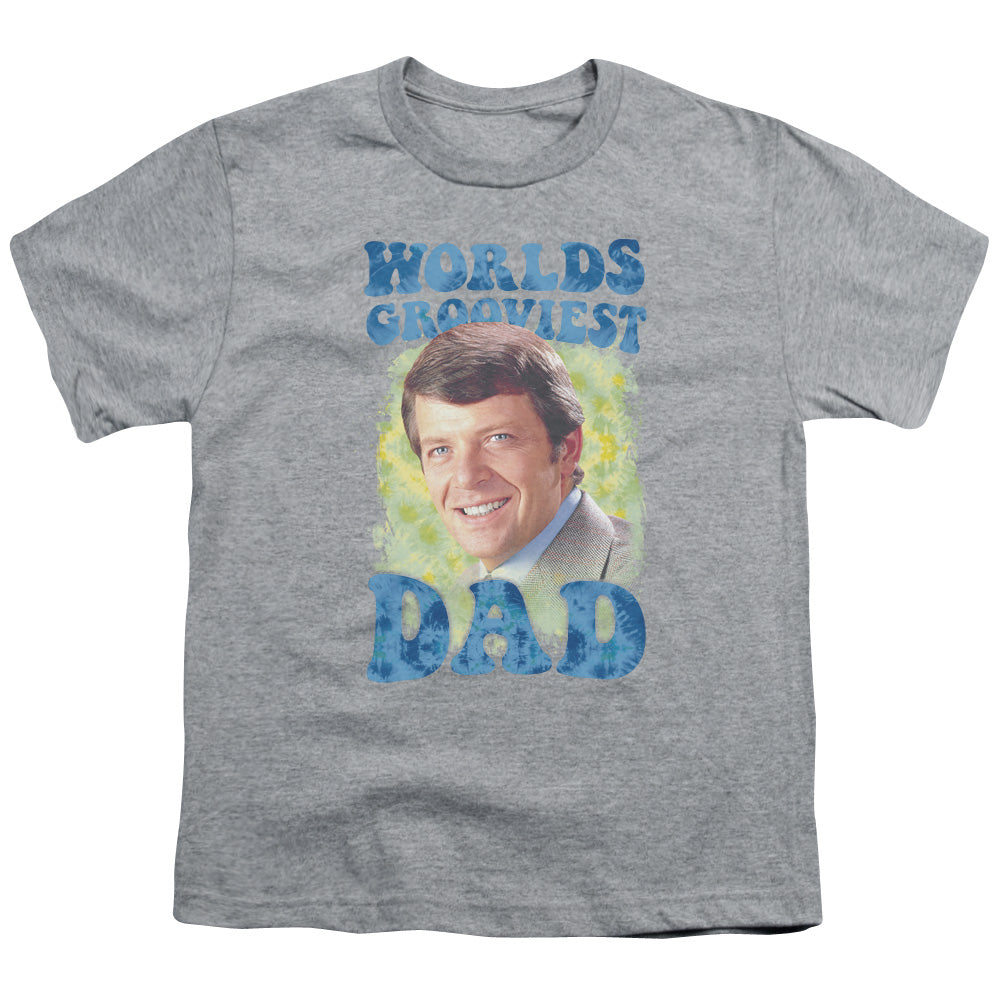 Brady Bunch - Worlds Grooviest - Short Sleeve Youth 18/1 - Athletic Heather T-shirt